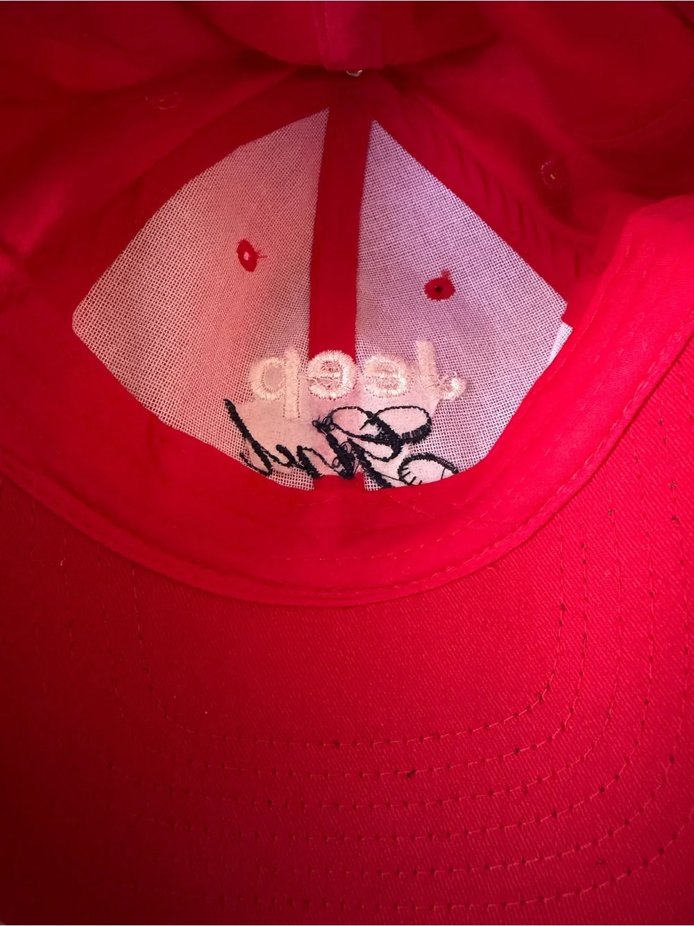 Jeep Girl Hat - Red with White & Navy Blue Embroidering “Jeep Girl” Adjustable